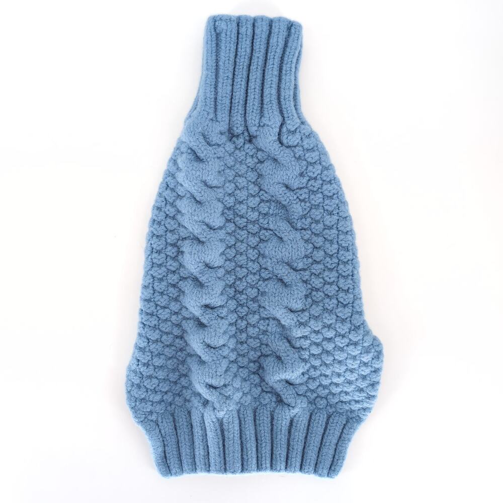 Unbranded Baby Blue Warm Knitted Wool Dog Puppy Pet Knitted Sweater -Size S -GUC
